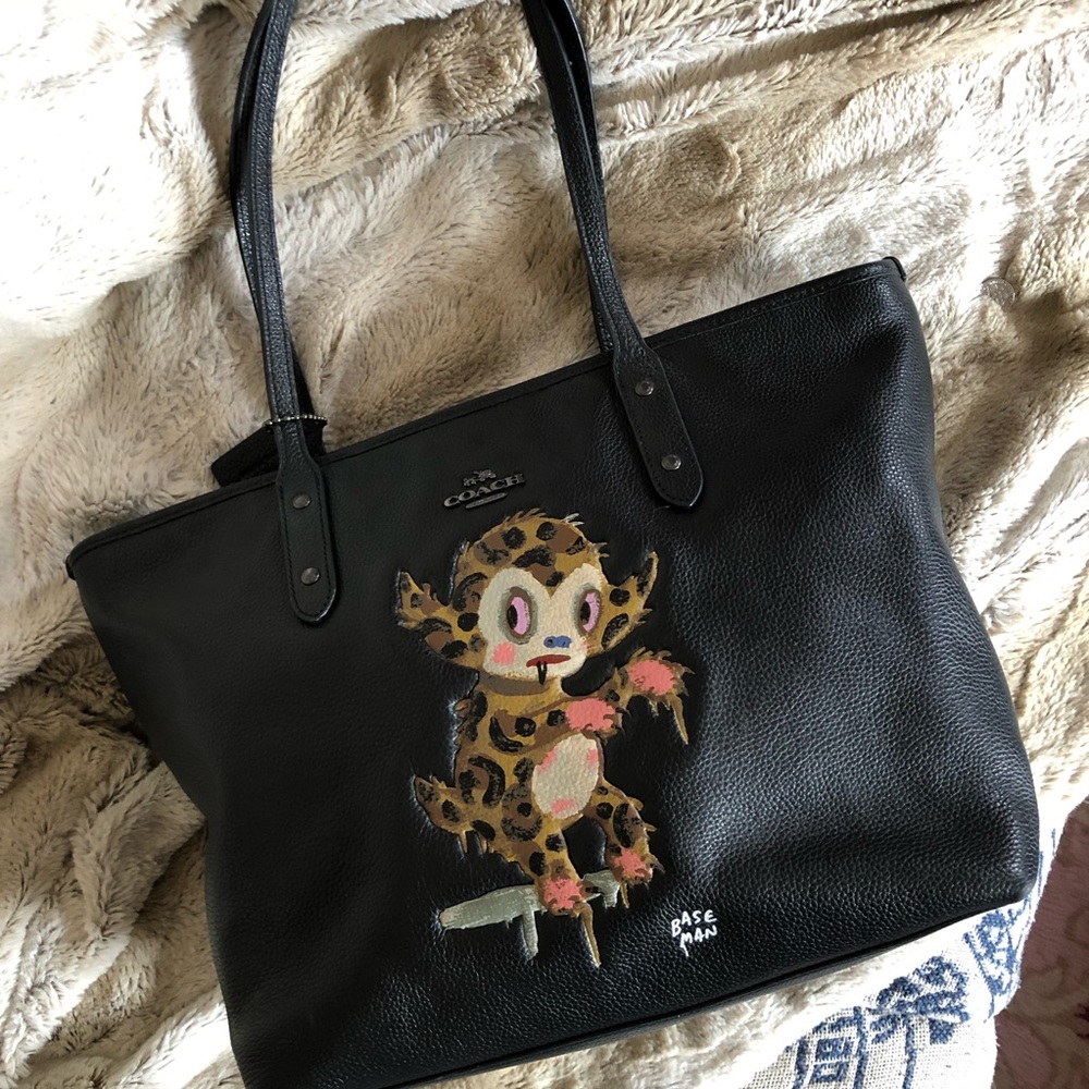 Coach x Gary Baseman black Leather Tote Purse